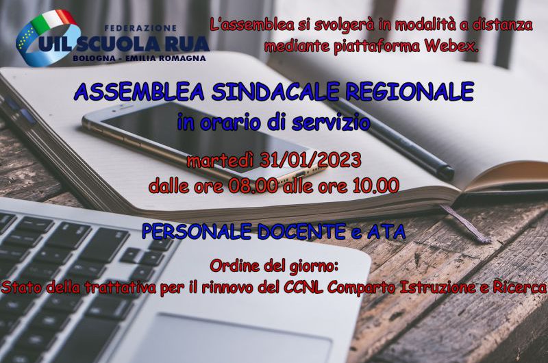 FEDERAZIONE UIL Scuola RUA Emilia Romagna | Assemblea sindacale regionale in orario di servizio del 31 gennaio 2023