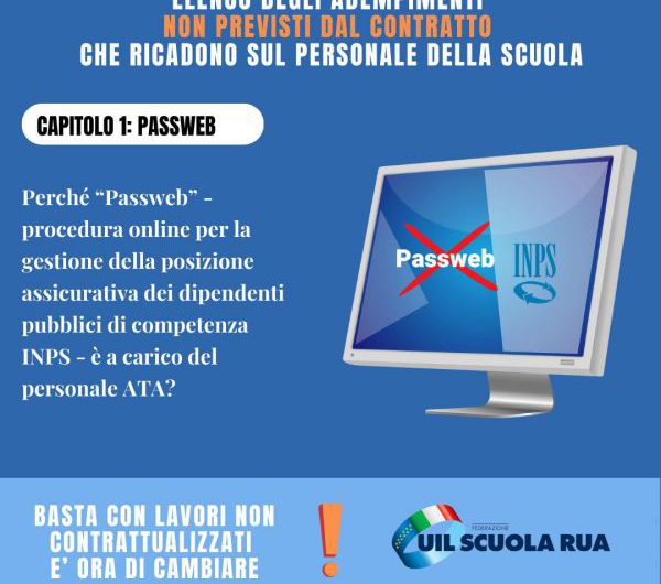 ATA | Uil vs Passweb: basta con i carichi di lavoro non contrattualizzati, organico insufficiente