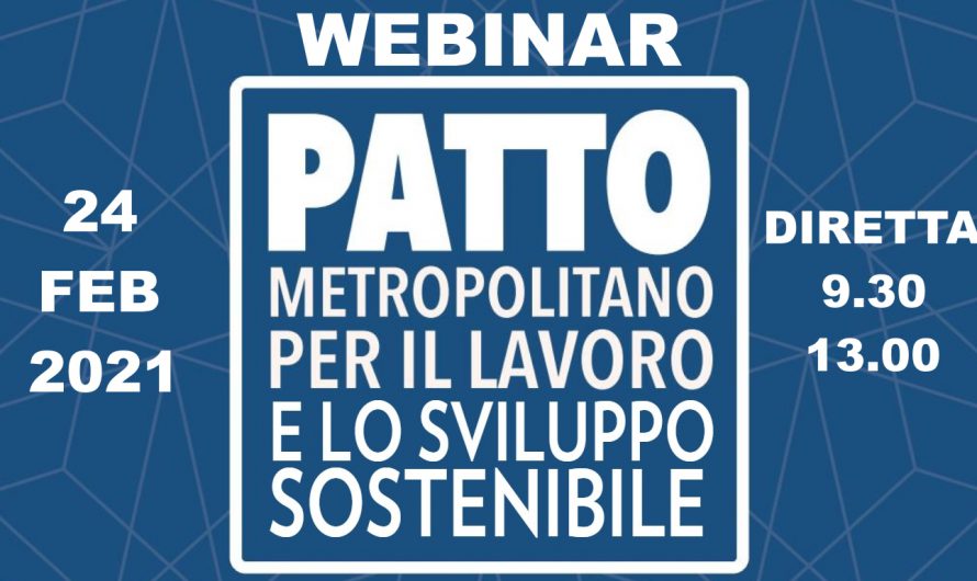 Webinar sul Patto metropolitano per il lavoro e lo sviluppo sostenibile