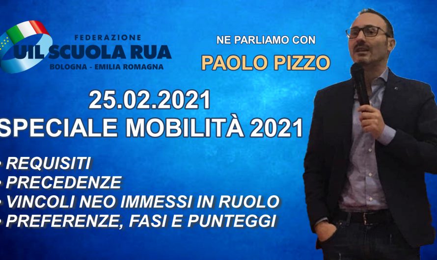 Speciale mobilità 2021 | giovedì 25 febbraio ore 17.00 – incontro a distanza mediante piattaforma Zoom e diretta Facebook