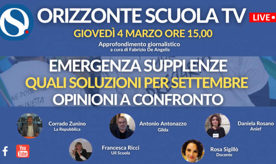 Emergenza precari, quali soluzioni per evitare il boom di supplenze a settembre? Lo SPECIALE su OS TV il 4 marzo alle 15