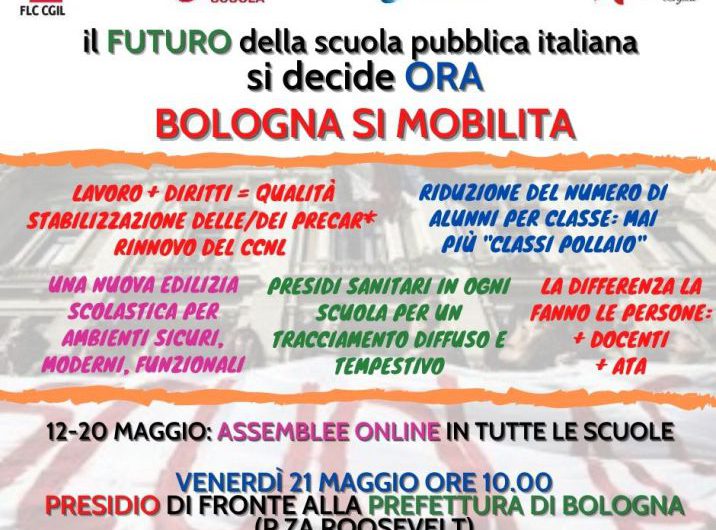 Comunicato stampa presidio FLC CGIL, CISL Scuola, UIL Scuola RUA, Snals Confsal presidio 21 maggio 2021