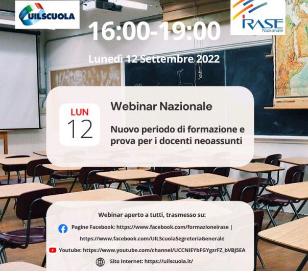 WEBINAR NAZIONALE NUOVO PERIODO DI FORMAZIONE E PROVA PER I DOCENTI NEOASSUNTI