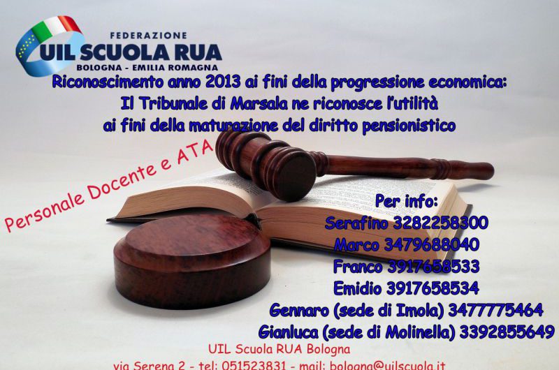 Anno 2013 | Il Tribunale di Marsala ne riconosce l’utilità ai fini della maturazione del diritto pensionistico