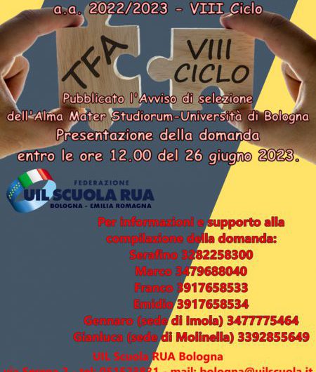 TFA VIII CICLO | Pubblicato l’Avviso di selezione dell’Alma Mater Studiorum-Università di Bologna