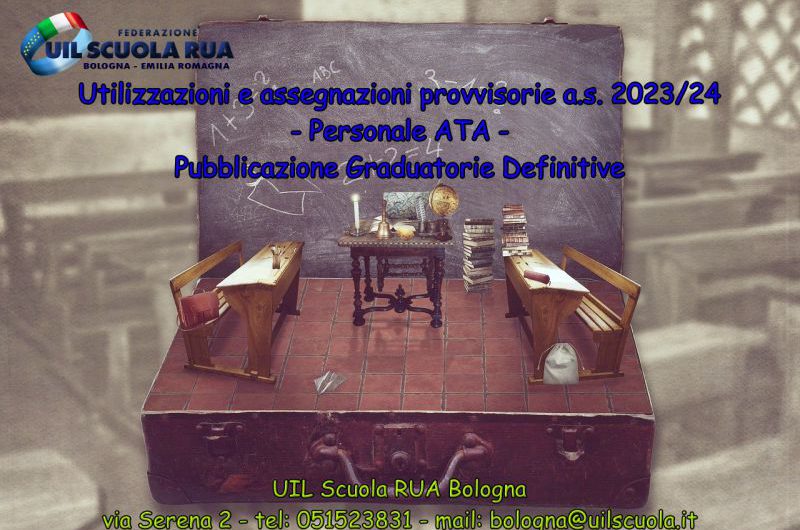 UAT di Bologna | Assegnazioni e Utilizzazioni Provvisorie ATA a.s. 23/24 – Grad. Definitive