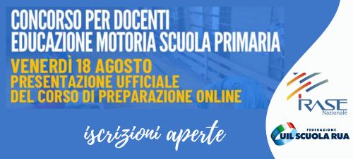 Concorso docenti di educazione motoria: presentazione del corso 18 agosto 2023