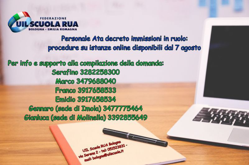 PERSONALE ATA | Personale Ata decreto immissioni in ruolo: procedure su istanze online disponibili dal 7 agosto