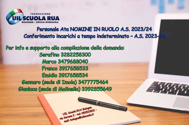 UAT di Bologna | Personale ATA – Conferimento incarichi a tempo indeterminato – A.S. 2023-24