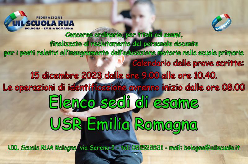 USR Emilia Romagna | D.D. 1330/2023 – Prova scritta del 15/12/2023 – ELENCO SEDI DI ESAME
