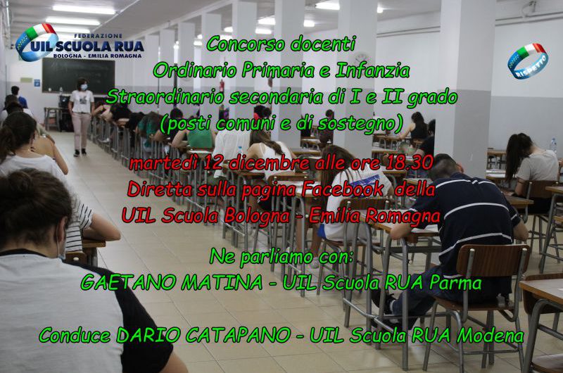 Concorso docenti  Ordinario Primaria e Infanzia Straordinario secondaria di I e II grado (posti comuni e di sostegno) – Il punto con Gaetano Matina – diretta Facebook martedì 12 dicembre alle ore 18.30