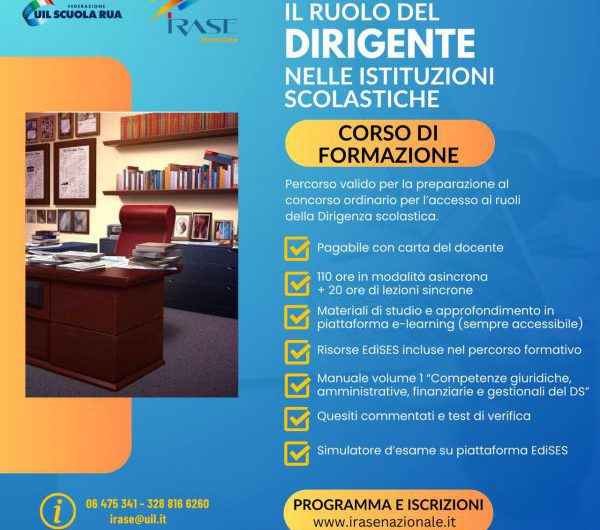 IRASE NAZIONALE | Il Ruolo del Dirigente nella Istituzioni Scolastiche – Corso di Formazione