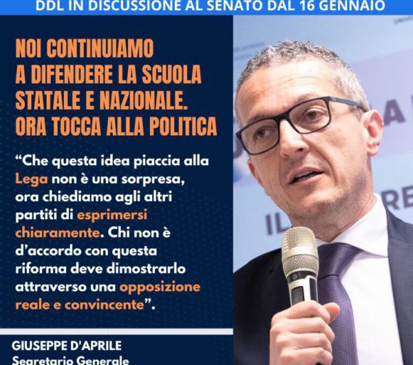Autonomia differenziata, D’Aprile: “Noi continuiamo a difendere la scuola statale e nazionale. Ora tocca alla politica”