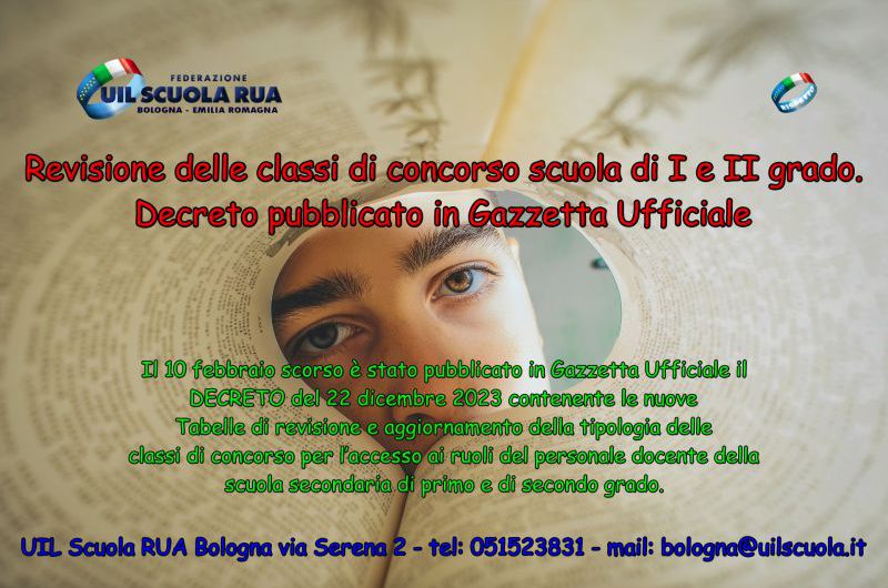 Revisione delle classi di concorso scuola di I e II grado. Decreto pubblicato in Gazzetta Ufficiale