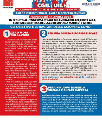 Adesione della FLC CGIL Emilia Romagna e UIL Scuola RUA Emilia Romagna allo sciopero generale indetto dalla CGIL e dalla UIL dell’Emilia Romagna per l’intera giornata del 11 aprile 2024