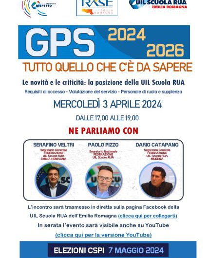 GPS 2024 – Tutto quello che c’è da sapere | webinar mercoledì 03 aprile dalle 17.00 alle 19.00