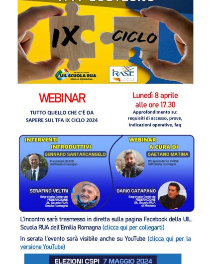 TFA SOSTEGNO IX CICLO – Tutto quello che c’è da sapere | webinar lunedì 8 aprile alle ore 17.30