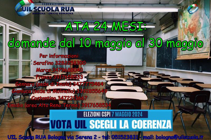 ATA 24 MESI: domande dal 10 maggio al 30 maggio