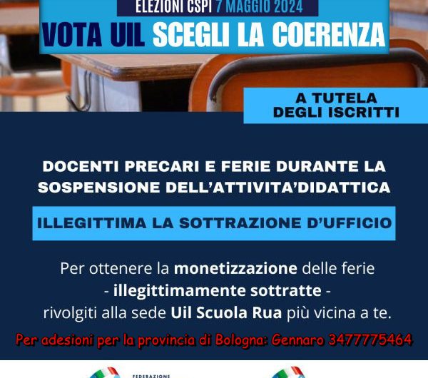 Docenti precari e ferie durante la sospensione dell’attività didattica – ILLEGITTIMA LA SOTTRAZIONE D’UFFICIO