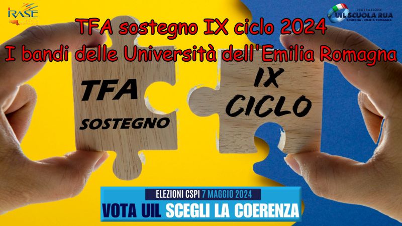 TFA IX Ciclo | Corso per il conseguimento della Specializzazione per le attività di Sostegno didattico | I bandi delle Università dell’Emilia Romagna
