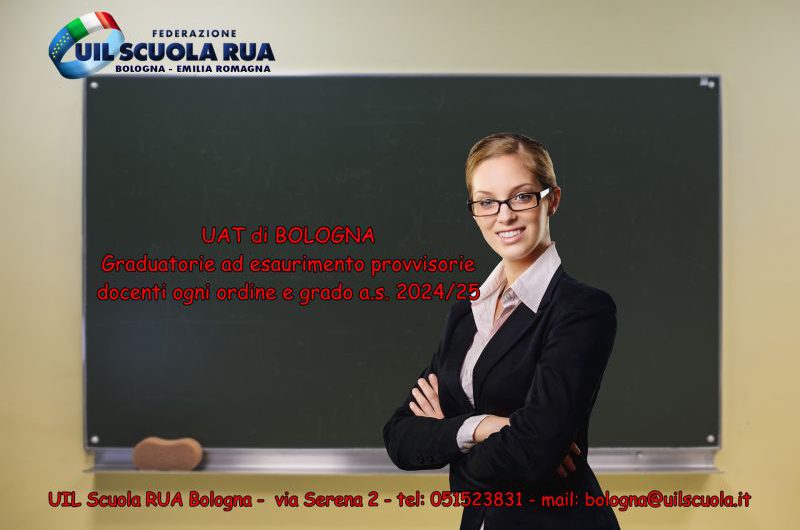 UAT di BOLOGNA | Graduatorie ad esaurimento provvisorie docenti ogni ordine e grado a.s. 2024/25