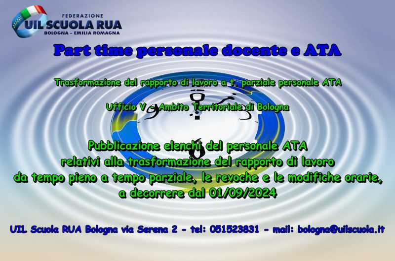 UAT di BOLOGNA | Personale ATA – Part time a.s. 2024/25