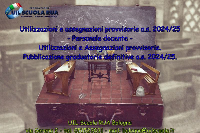 UAT di Bologna | Utilizzazioni e ass.provv. docenti 24/25 -Pubblicazione graduatorie definitive