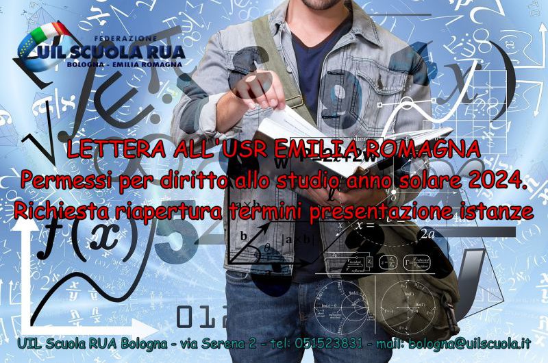 LETTERA ALL’USR EMILIA ROMAGNA | Permessi per diritto allo studio anno solare 2024. Richiesta riapertura termini presentazione istanze