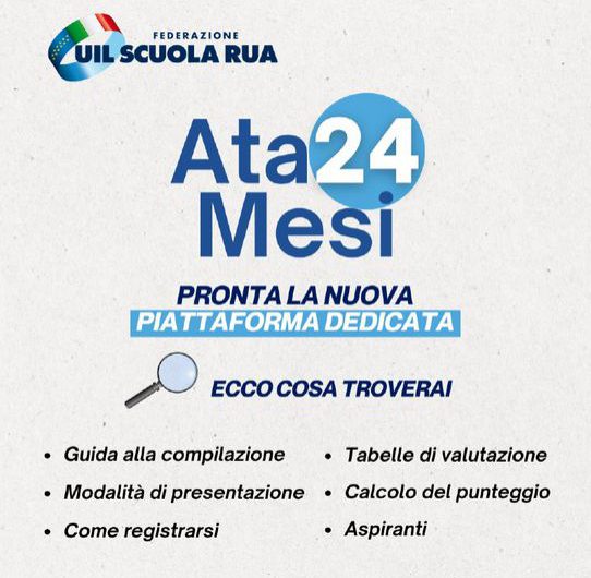 ATA 24 mesi, online la piattaforma Uil Scuola Rua