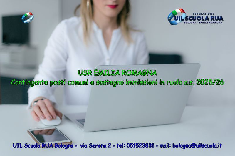 USR EMILIA ROMAGNA | Contingente posti comuni e sostegno immissioni in ruolo a.s. 2025/26