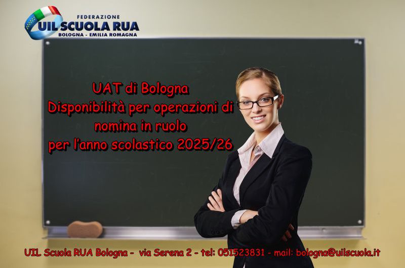 UAT di Bologna | Disponibilità per operazioni di nomina in ruolo per l’anno scolastico 2025/26