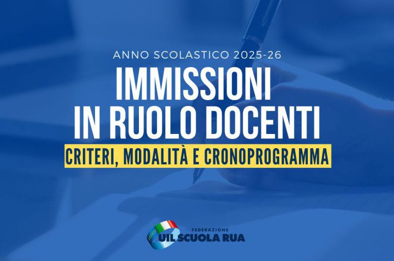 Immissioni in ruolo docenti a.s. 2025/26: criteri, modalità e cronoprogramma