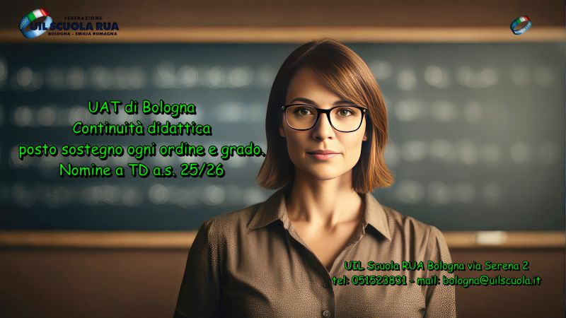 UAT di Bologna | Continuità didattica posto sostegno ogni ordine e grado. Nomine a TD a.s. 25/26