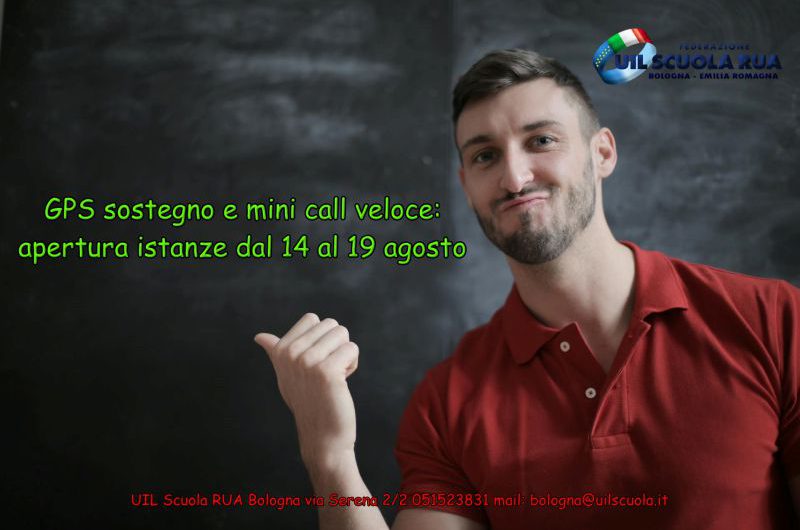 GPS sostegno e mini call veloce: apertura istanze dal 14 al 19 agosto