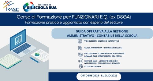 IRASE NAZIONALE | Corso di Formazione per FUNZIONARI EQ (EX DSGA): Guida Operativa alla Gestione contabile-amministrativa della Scuola