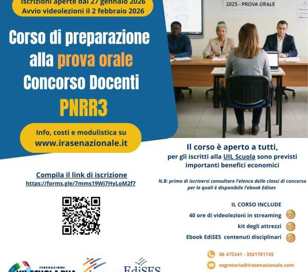 IRASE NAZIONALE | PROVA ORALE DEL CONCORSO PNRR3 – CORSO DI PREPARAZIONE