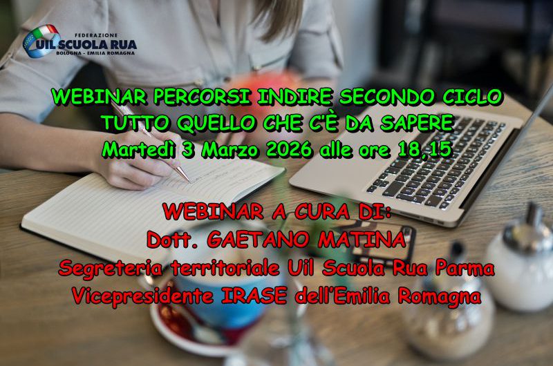 WEBINAR PERCORSI INDIRE SECONDO CICLO TUTTO QUELLO CHE C’È DA SAPERE Martedì 3 Marzo 2026 alle ore 18,15