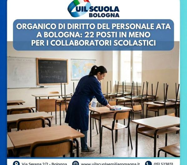 Organico ATA 2026/27: Bologna perde 22 collaboratori scolastici