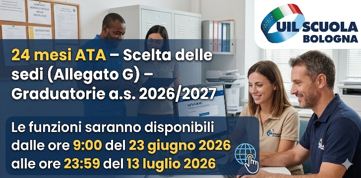 24 mesi ATA – Scelta delle sedi (Allegato G) – Graduatorie a.s. 2026/2027