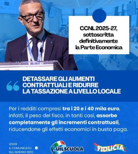 CCNL 2025-27, sottoscritta definitivamente la Parte Economica, D’Aprile: “Detassare gli aumenti contrattuali e ridurre la tassazione a livello locale”