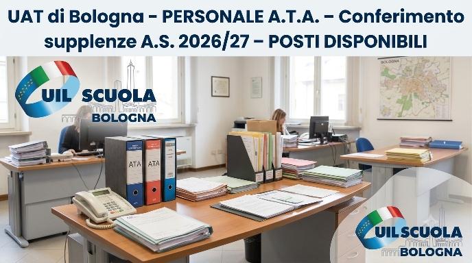 UAT di Bologna | PERSONALE A.T.A. – Conferimento supplenze A.S. 2026/27 – POSTI DISPONIBILI