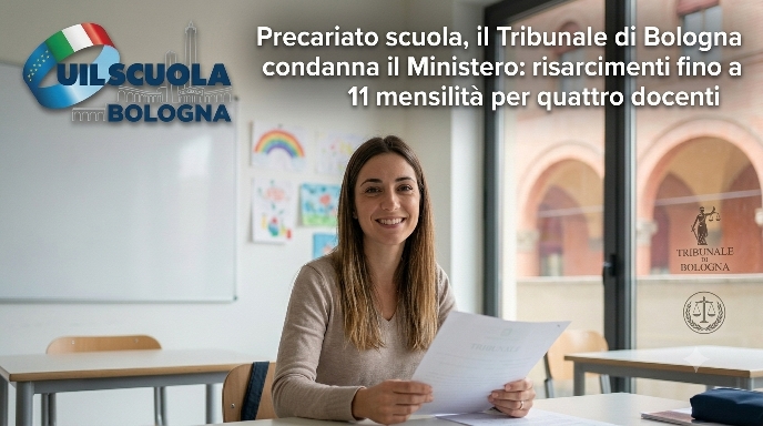 Precariato scuola, il Tribunale di Bologna condanna il Ministero: risarcimenti fino a 11 mensilità per quattro docenti